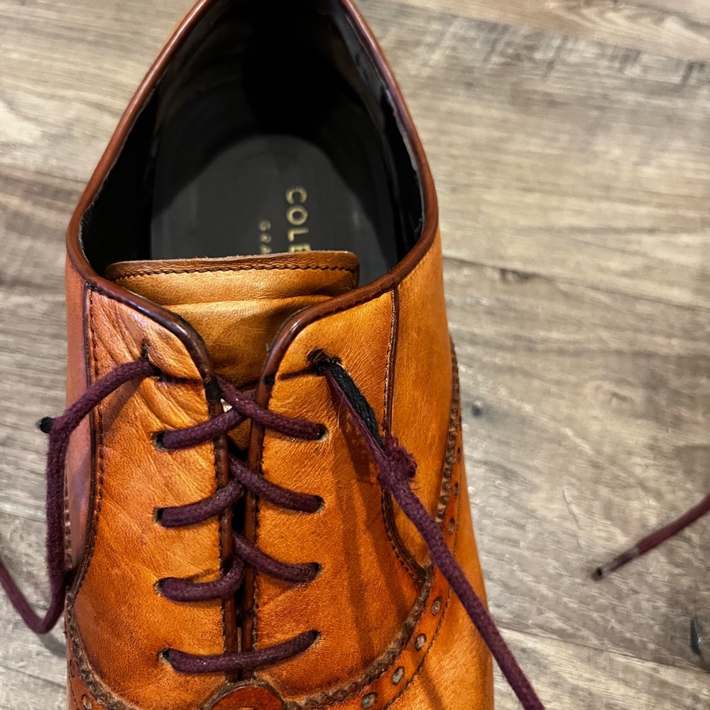 Cole Haan Wayne Cap Toe Oxford Shoes – Brown Leather, Size 10 - Picture 7 of 15